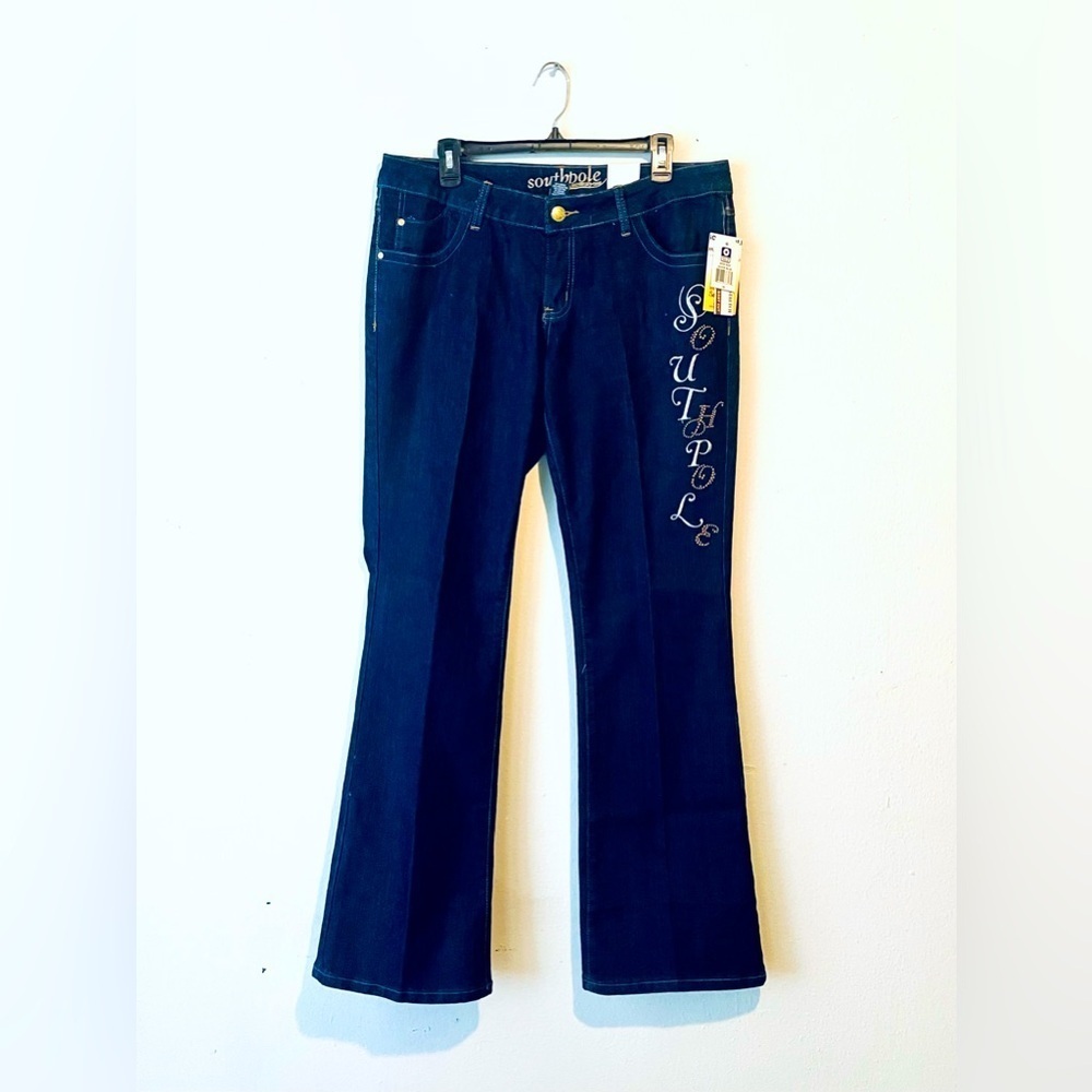 NWT Women's Y2K Style SouthPole Jeans Size 16 Bootcut Dark Wash Embelished‎